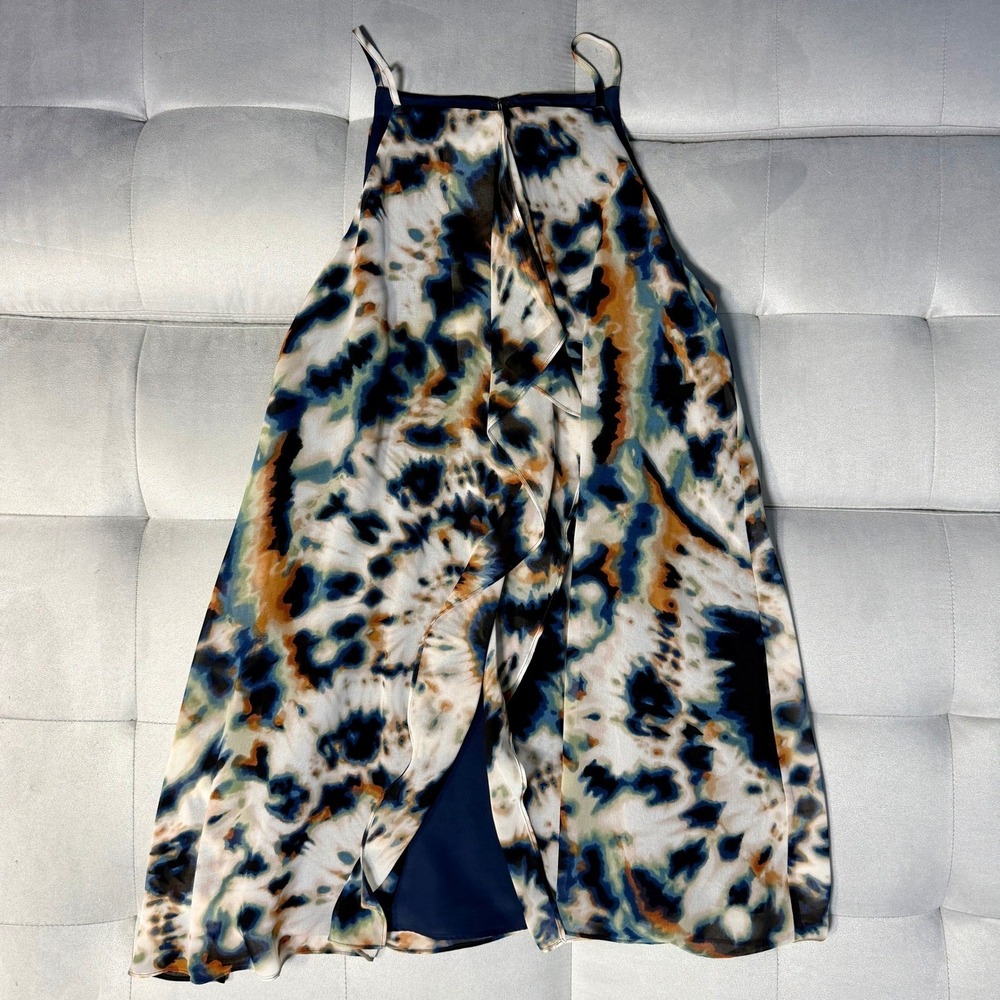 BCBGeneration Watercolor Dress Handkerchief Hem Med TIe Dye Beachy Boho Midi